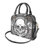 Cross Piston Mechanic Skull Print Shoulder Handbag