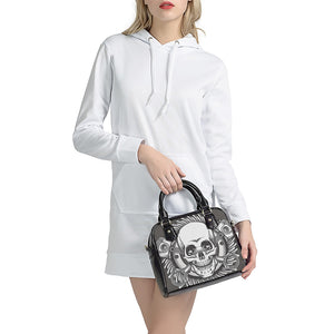 Cross Piston Mechanic Skull Print Shoulder Handbag