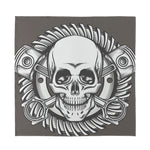 Cross Piston Mechanic Skull Print Silk Bandana