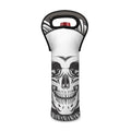Cross Piston Mechanic Skull Print Single Neoprene Wine Tote