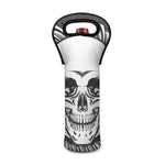 Cross Piston Mechanic Skull Print Single Neoprene Wine Tote