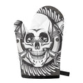 Cross Piston Mechanic Skull Print Single Oven Mitt