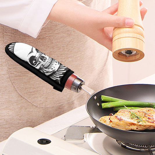 Cross Piston Mechanic Skull Print Skillet Handle Cover