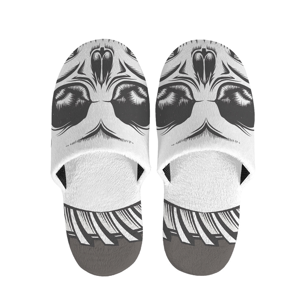 Cross Piston Mechanic Skull Print Slippers