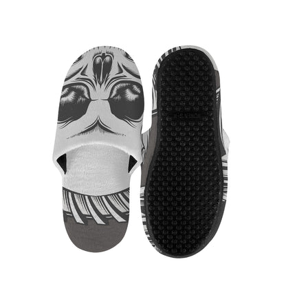 Cross Piston Mechanic Skull Print Slippers