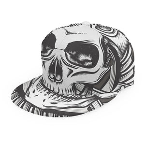 Cross Piston Mechanic Skull Print Snapback Cap