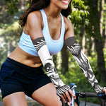 Cross Piston Mechanic Skull Print Sun Protection Arm Sleeves