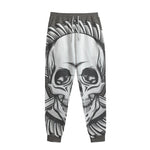 Cross Piston Mechanic Skull Print Sweatpants