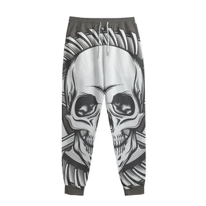 Cross Piston Mechanic Skull Print Sweatpants