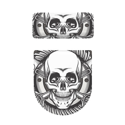 Cross Piston Mechanic Skull Print Toilet Lid And Tank Cover Set