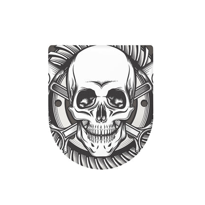 Cross Piston Mechanic Skull Print Toilet Lid Cover