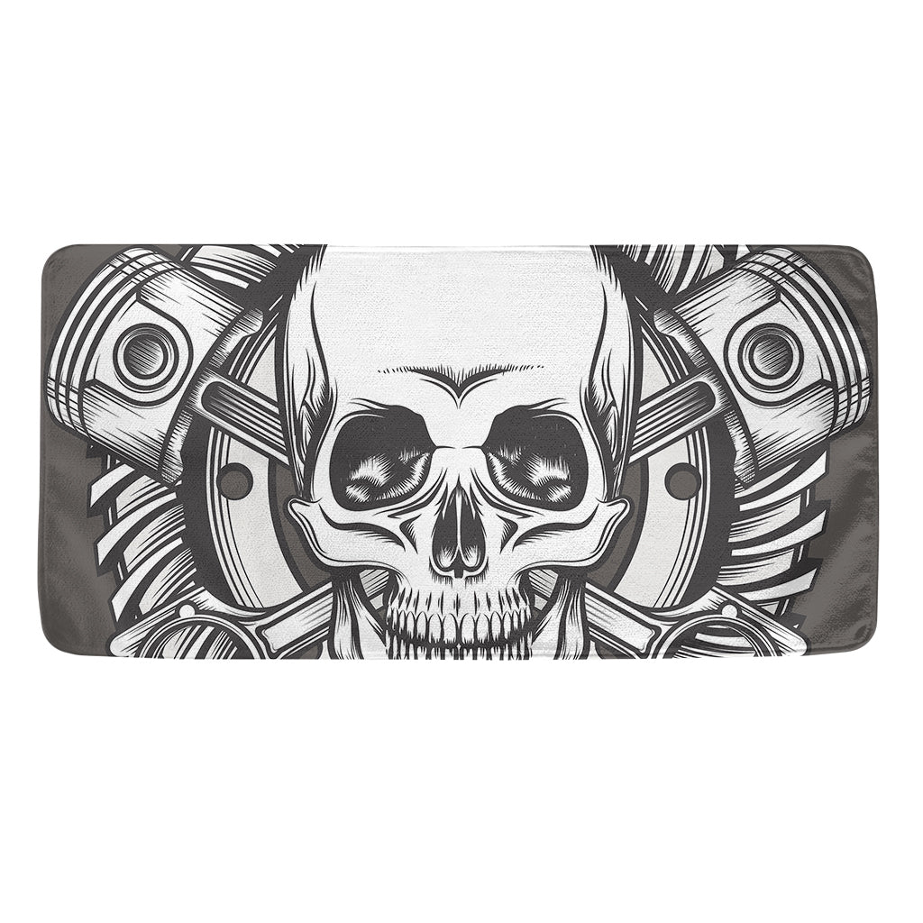 Cross Piston Mechanic Skull Print Towel