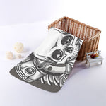 Cross Piston Mechanic Skull Print Towel