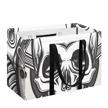 Cross Piston Mechanic Skull Print Utility Tote Bag