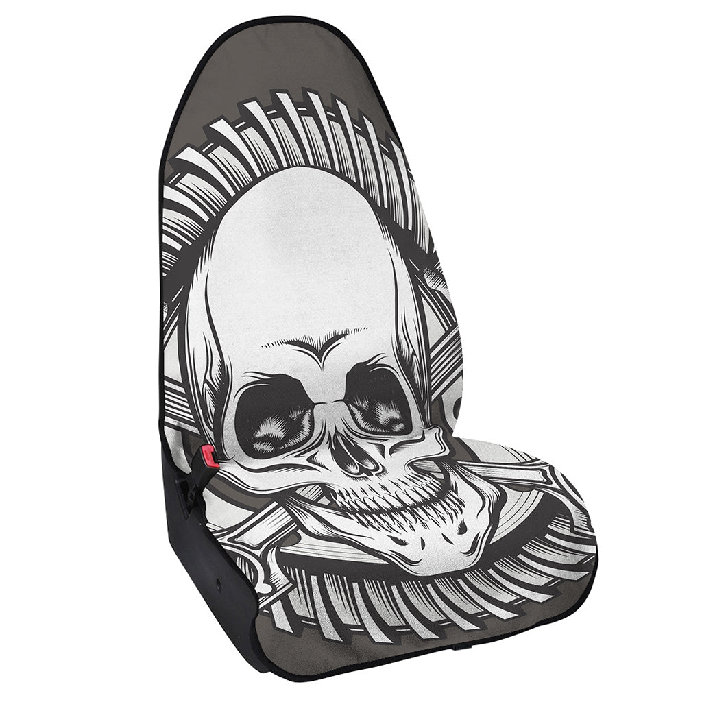 Cross Piston Mechanic Skull Print Waterproof Car Seat Cover