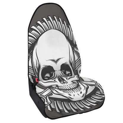 Cross Piston Mechanic Skull Print Waterproof Car Seat Cover