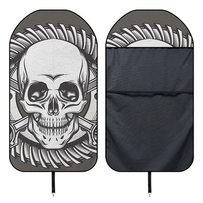Cross Piston Mechanic Skull Print Waterproof Car Seat Cover