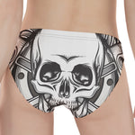 Cross Piston Mechanic Skull Print Women's Panties