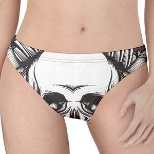 Cross Piston Mechanic Skull Print Women's Thong