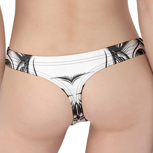 Cross Piston Mechanic Skull Print Women's Thong