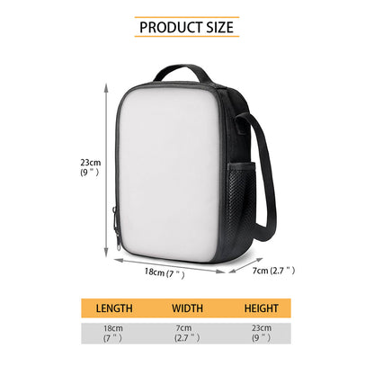 Girly Peace Sign And Love Pattern Print Crossbody Lunch Bag