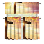 Crucifixion Of Jesus Christ Print 3 Piece Kitchen Curtains