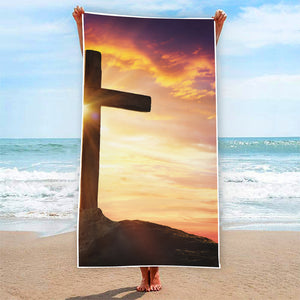 Crucifixion Of Jesus Christ Print Beach Towel
