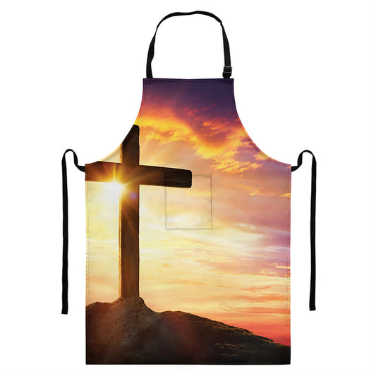 Crucifixion Of Jesus Christ Print Bib Apron With Pocket