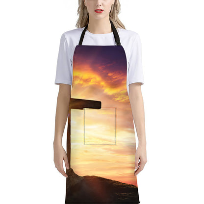 Crucifixion Of Jesus Christ Print Bib Apron With Pocket