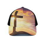 Crucifixion Of Jesus Christ Print Black Mesh Trucker Cap