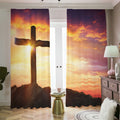 Crucifixion Of Jesus Christ Print Dimout Pencil Pleat Curtains