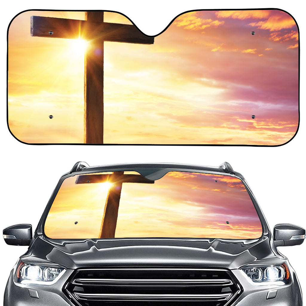 Crucifixion Of Jesus Christ Print Car Windshield Sun Shade