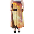 Crucifixion Of Jesus Christ Print Chiffon Maxi Skirt