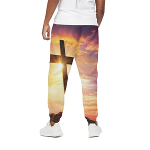 Crucifixion Of Jesus Christ Print Cotton Pants
