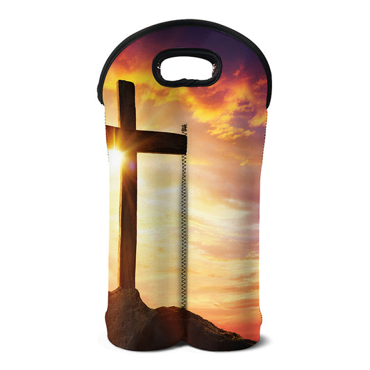Crucifixion Of Jesus Christ Print Double Neoprene Wine Tote