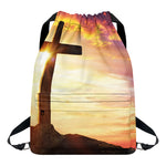 Crucifixion Of Jesus Christ Print Drawstring Backpack