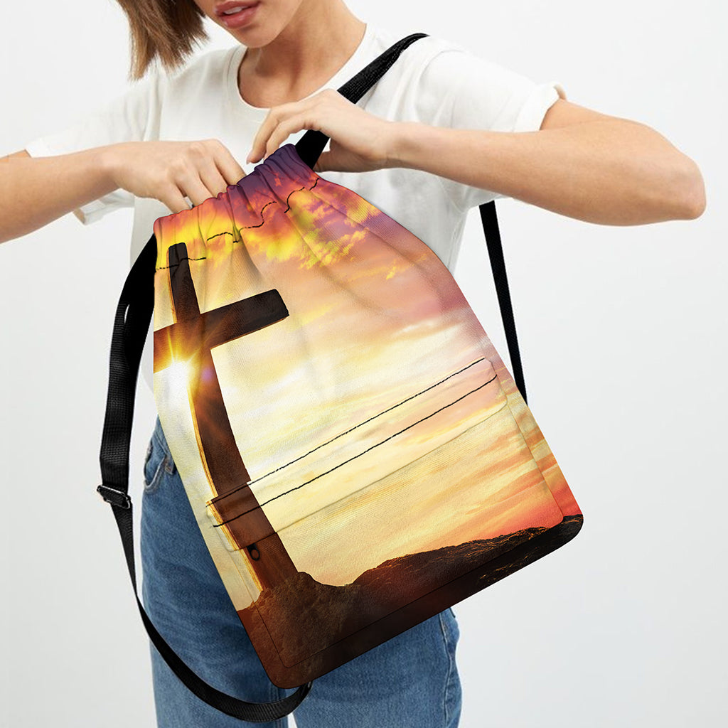 Crucifixion Of Jesus Christ Print Drawstring Backpack