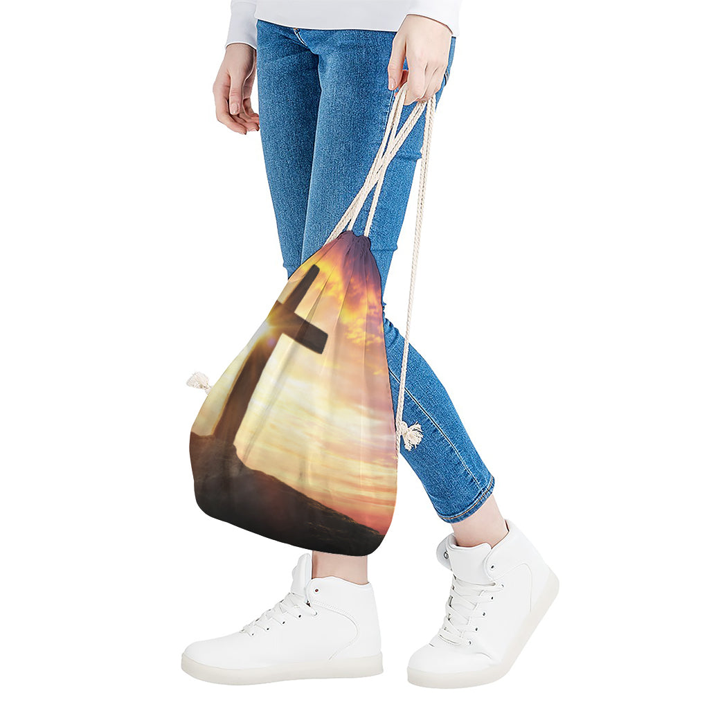 Crucifixion Of Jesus Christ Print Drawstring Bag