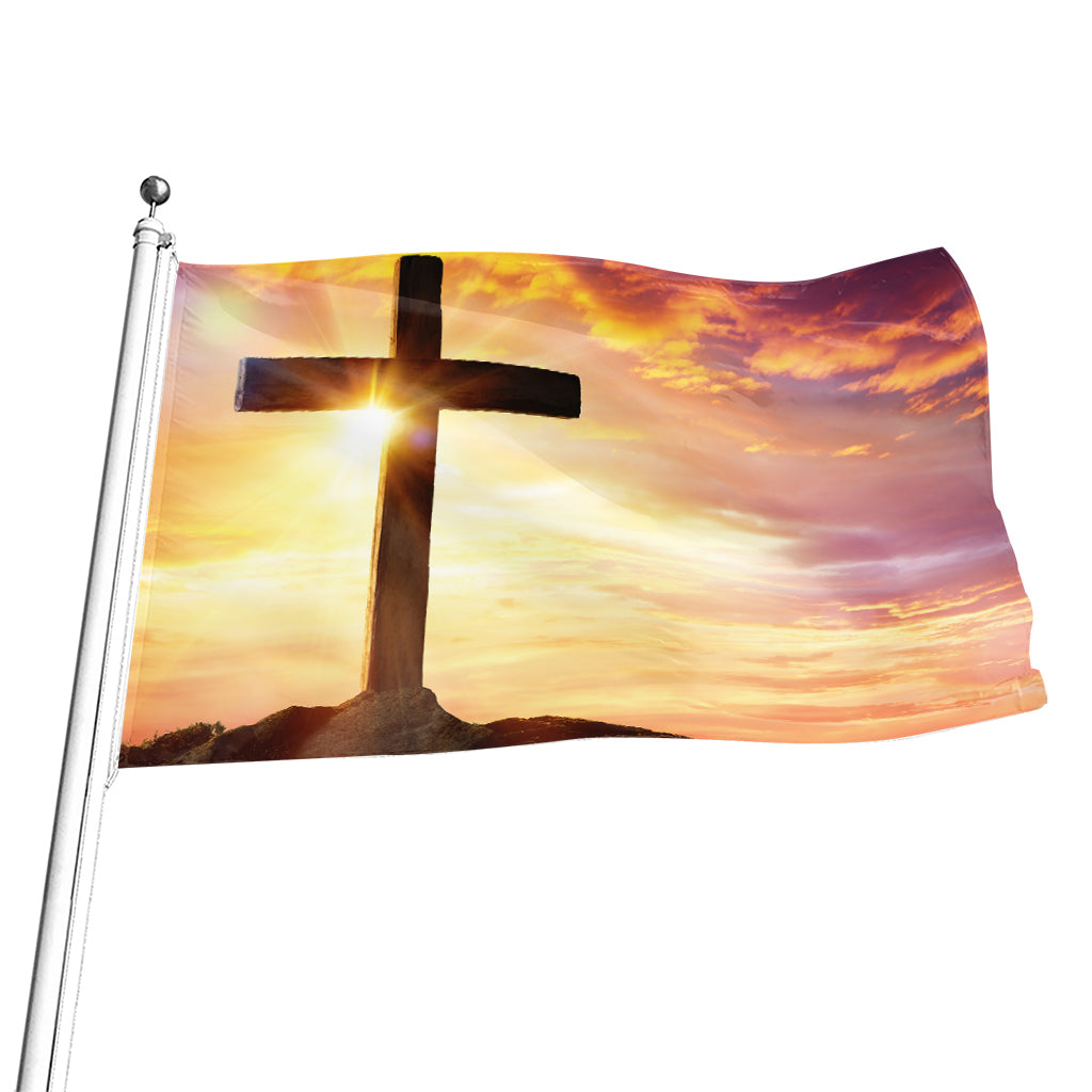 Crucifixion Of Jesus Christ Print Flag