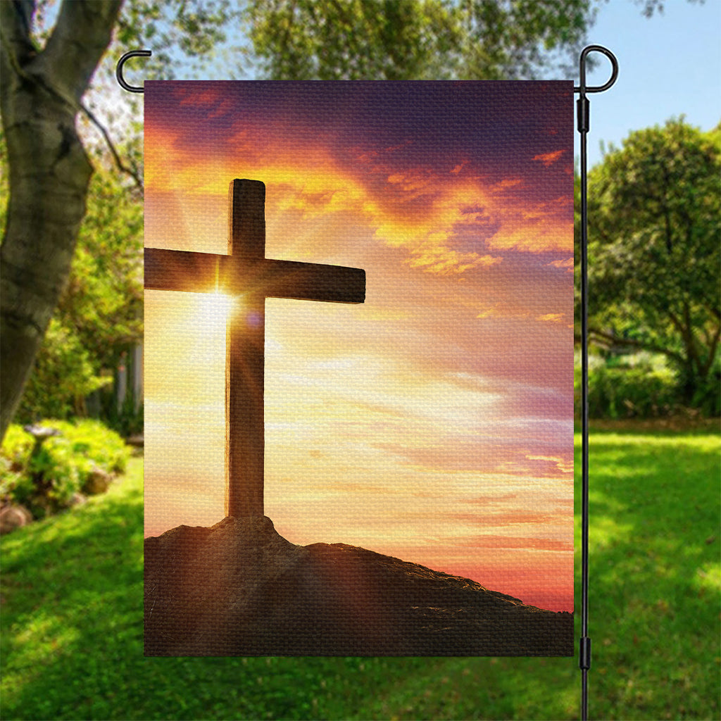 Crucifixion Of Jesus Christ Print Garden Flag