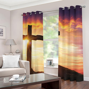 Crucifixion Of Jesus Christ Print Grommet Curtains