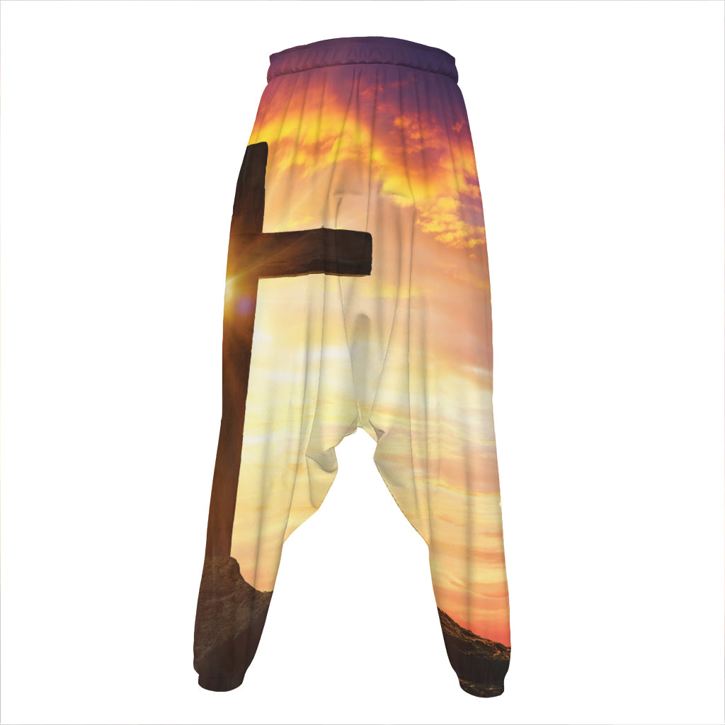 Crucifixion Of Jesus Christ Print Hammer Pants