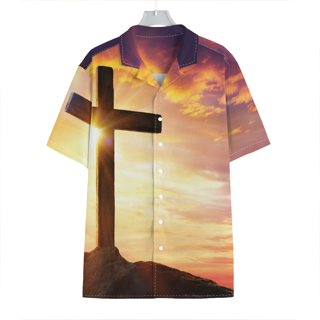 Crucifixion Of Jesus Christ Print Hawaiian Shirt