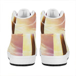 Crucifixion Of Jesus Christ Print High Top Leather Sneakers