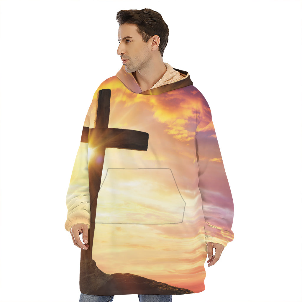 Crucifixion Of Jesus Christ Print Hoodie Blanket