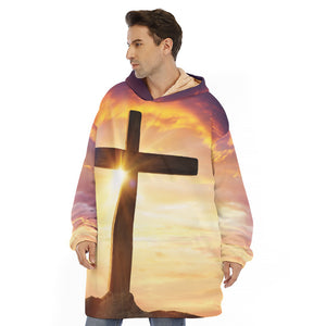 Crucifixion Of Jesus Christ Print Hoodie Blanket