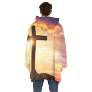 Crucifixion Of Jesus Christ Print Hoodie Blanket