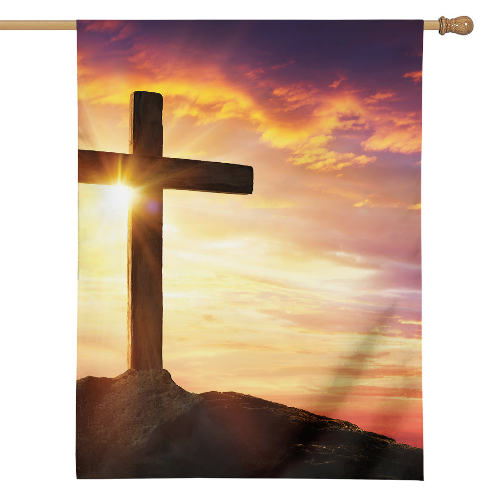 Crucifixion Of Jesus Christ Print House Flag