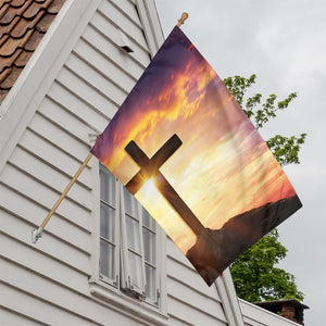 Crucifixion Of Jesus Christ Print House Flag