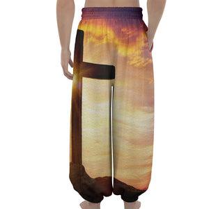 Crucifixion Of Jesus Christ Print Lantern Pants